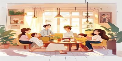 与艳姆1—6风格相近的家政题材成人动画系列封面，展示温馨家庭场景与人物互动，暖色调画面